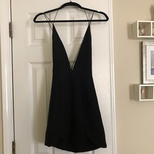 Nasty gal black plunge neckline dress
